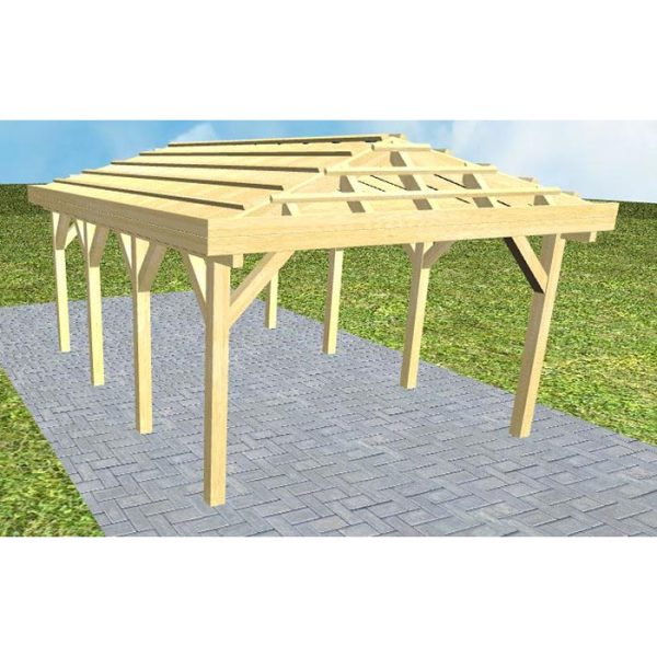 JODA Carport Kampen KO Classic ohne Rinne, ohne Pfannen