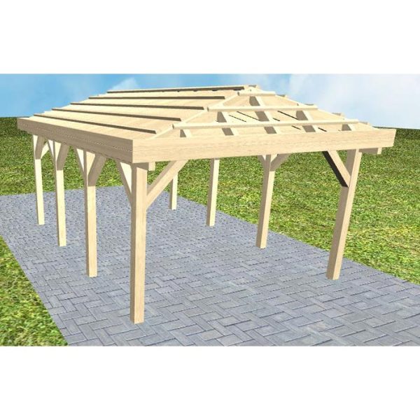 JODA Carport Kampen KO Master ohne Pfannen, ohne Rinne