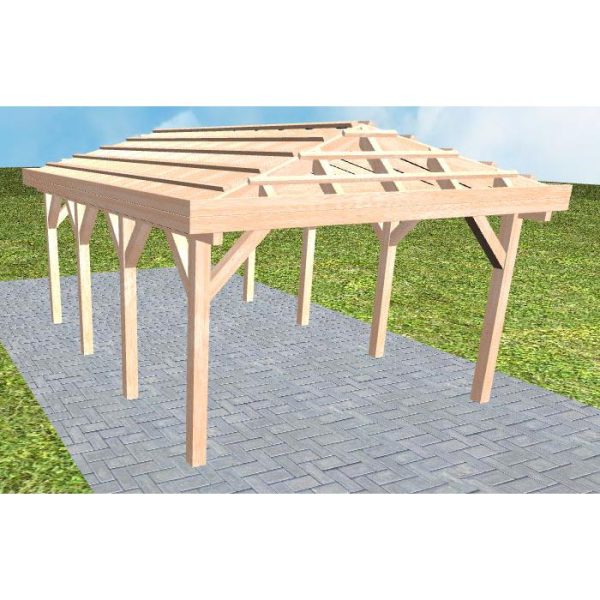 JODA Carport Kampen KO Natur ohne Pfannen, ohne Rinne