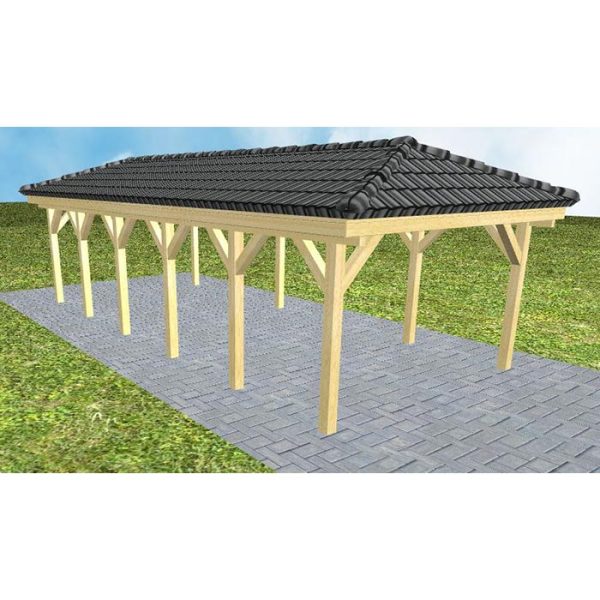 JODA Carport Kampen LD Classic incl. Pfannen und Rinne