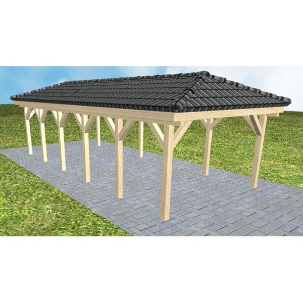 JODA Carport Kampen LD Master incl. Pfannen und Rinne