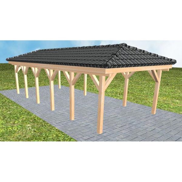 JODA Carport Kampen LD Perfect incl. Pfannen und Rinne