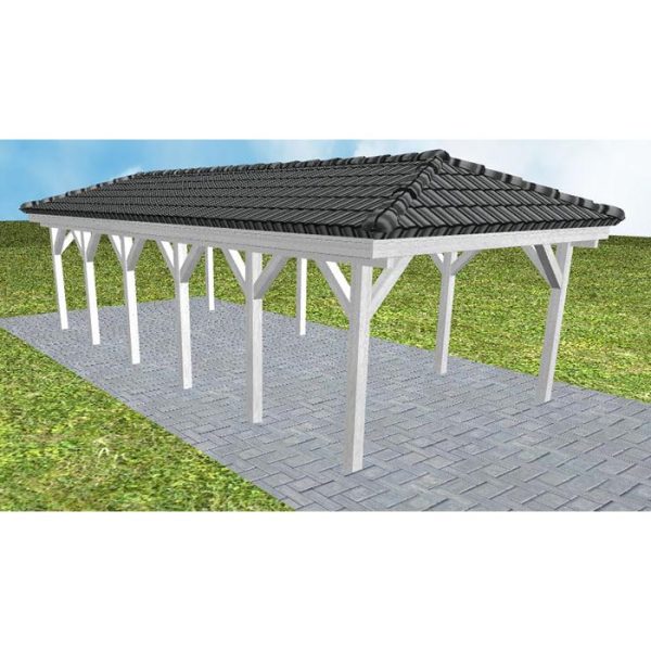 JODA Carport Kampen LD Select incl. Pfannen und Rinne