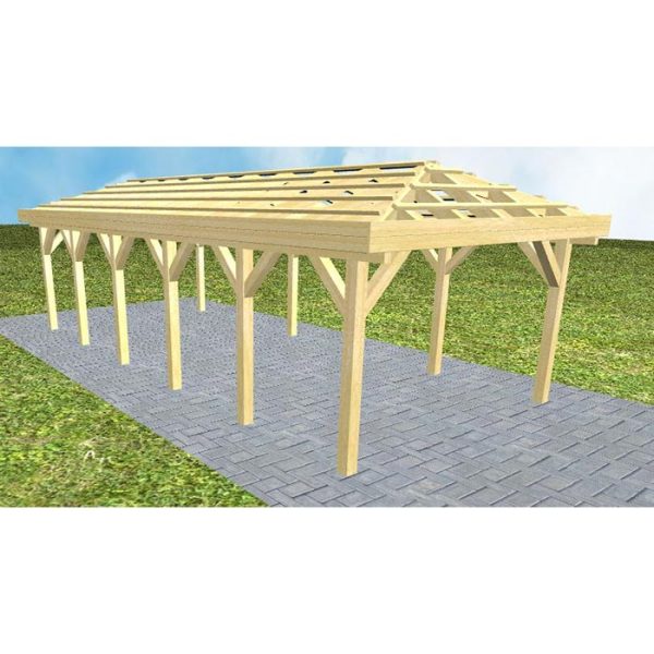 JODA Carport Kampen LO Classic ohne Rinne, ohne Pfannen