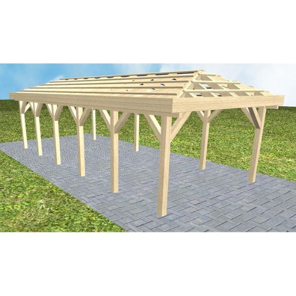JODA Carport Kampen LO Master ohne Pfannen, ohne Rinne