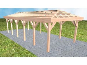 JODA Carport Kampen LO Natur ohne Pfannen, ohne Rinne