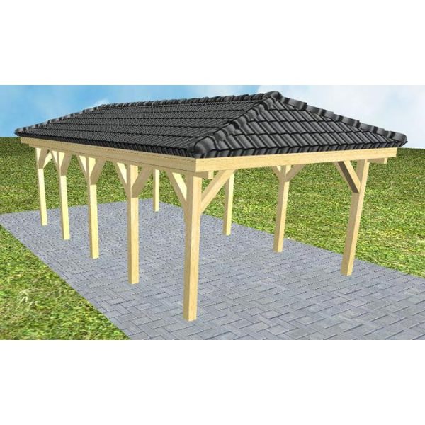 JODA Carport Kampen MD Classic incl. Pfannen und Rinne