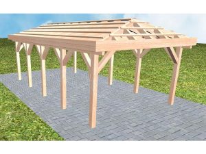 JODA Carport Kampen MO Natur ohne Pfannen, ohne Rinne