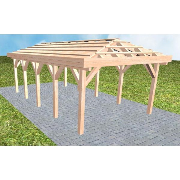 JODA Carport Kampen MO Natur ohne Pfannen, ohne Rinne