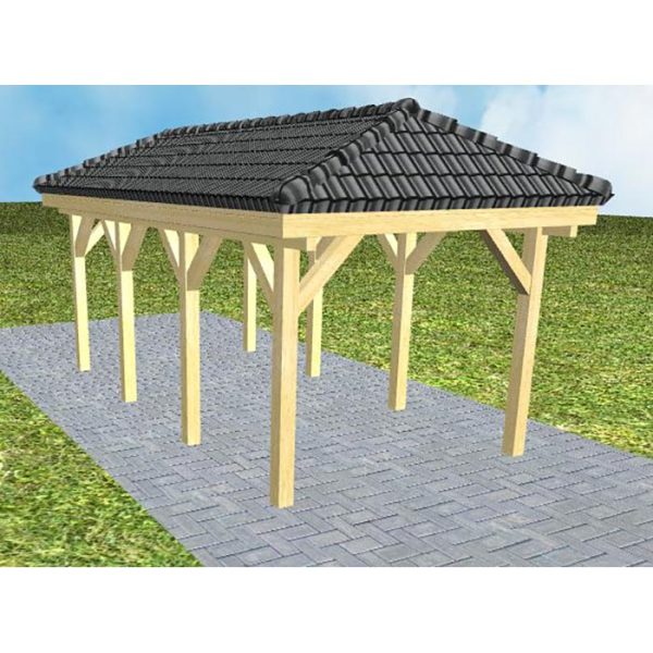JODA Carport Kappeln KD Classic incl. Pfannen und Rinne