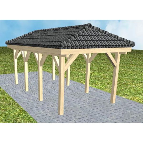 JODA Carport Kappeln KD Master incl. Pfannen und Rinne