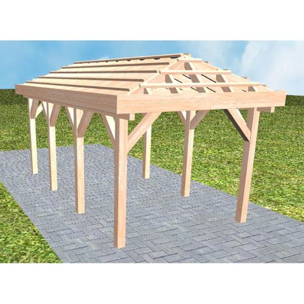 JODA Carport Kappeln KO Natur ohne Rinne, ohne Pfannen