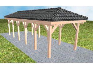 JODA Carport Kappeln LD Natur incl. Pfannen und Rinne