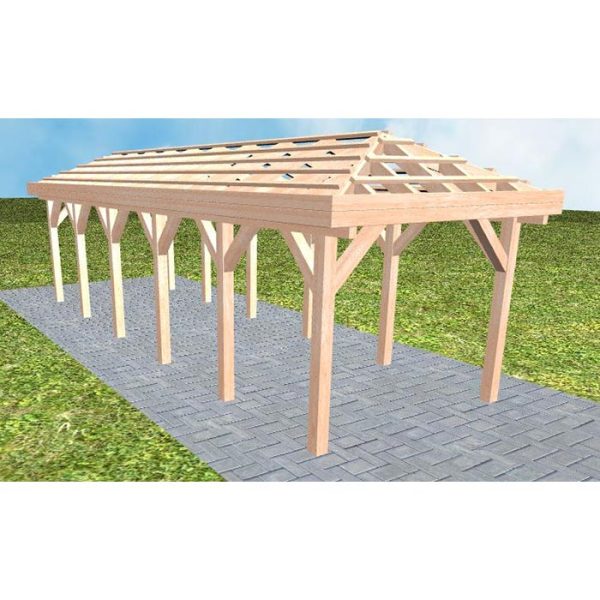 JODA Carport Kappeln LO Natur ohne Rinne, ohne Pfannen
