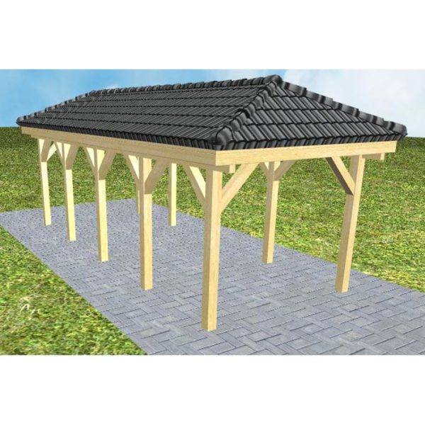 JODA Carport Kappeln MD Classic incl. Pfannen und Rinne