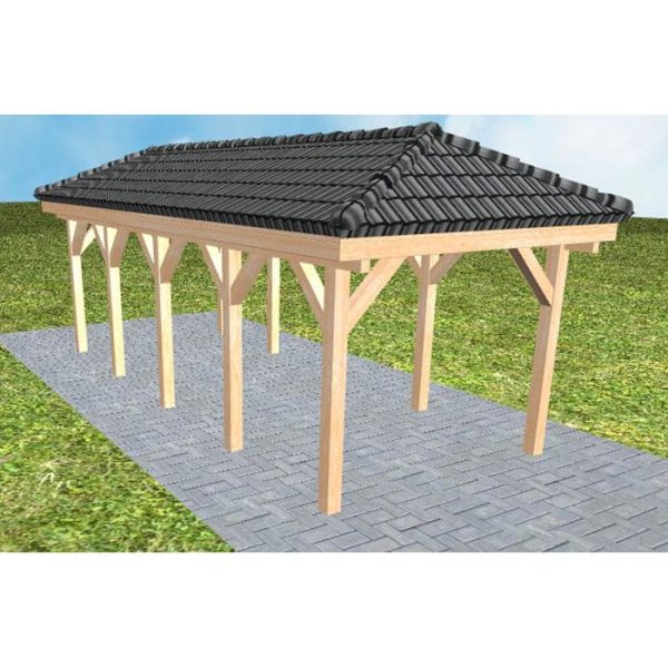 JODA Carport Kappeln MD Perfect incl. Pfannen und Rinne