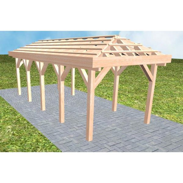 JODA Carport Kappeln MO Natur ohne Rinne, ohne Pfannen