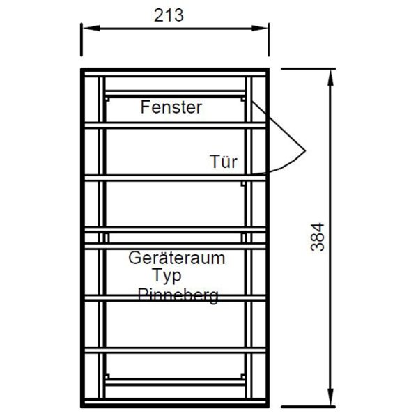 JODA Geräteraum Pinneberg T Natur Holzblende, Flachdach Neu: mit Stahl-Trapezplatten Antikondens – Bild 4