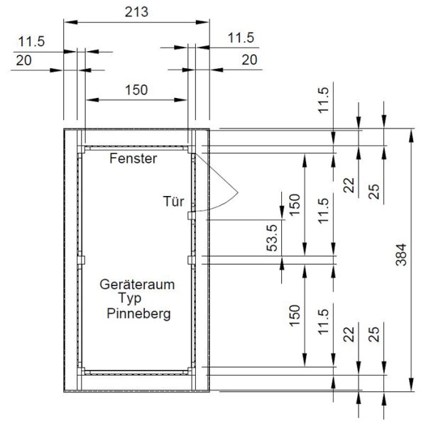 JODA Geräteraum Pinneberg T Natur Holzblende, Flachdach Neu: mit Stahl-Trapezplatten Antikondens – Bild 3