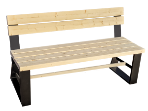 Bank Seeland, Fichte naturbelassen 161 x 40 x 81 cm mit Stahlfüßen VE = 000