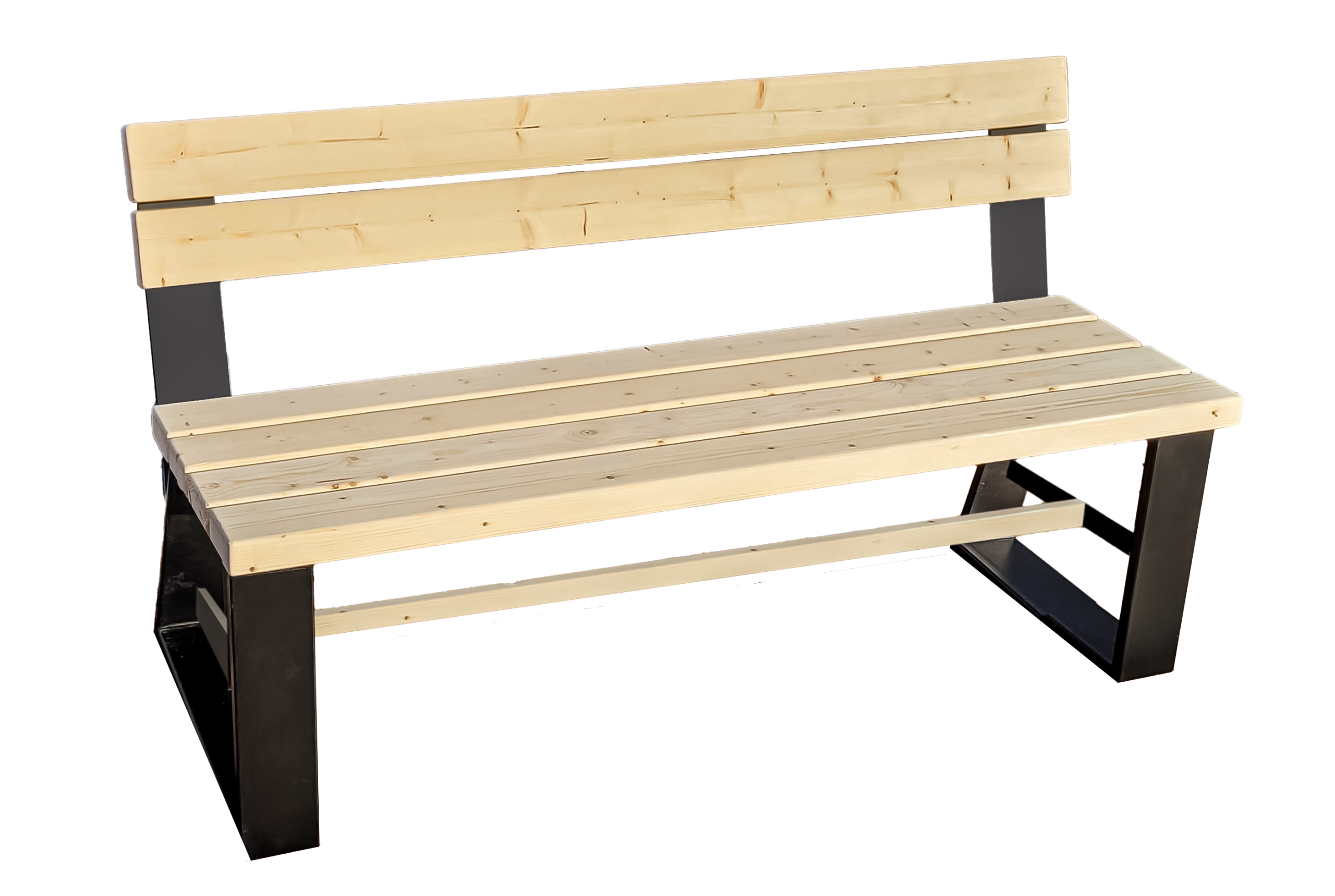 Bank Seeland, Fichte naturbelassen 161 x 40 x 81 cm mit Stahlfüßen VE = 000