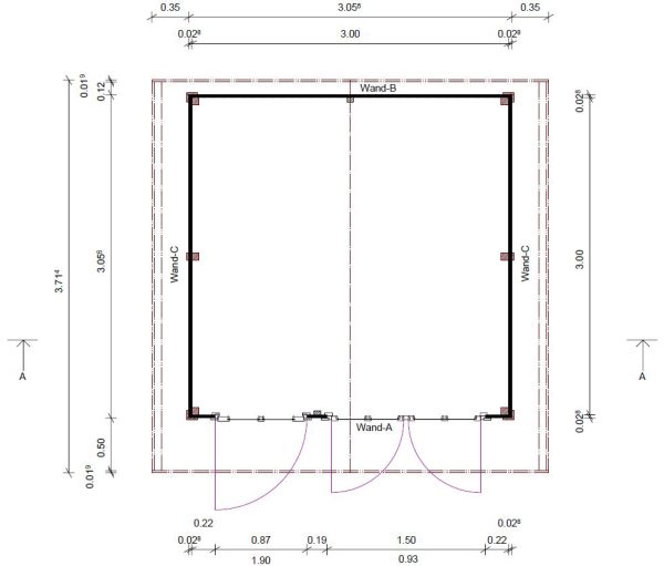 Schwedenhaus mit Klöntür, 2flg Fenster mit Fußboden, 300x300 cm, naturbelassen VE = 000 – Bild 7