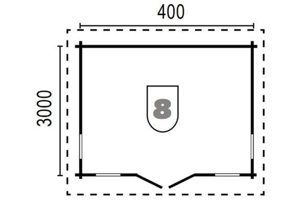 Aktionsgartenhaus Engvik 400x300 cm nordische Fichte naturbelassen ohne Fußboden, ohne Dachpappe – Bild 2