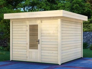 Aktionsgartenhaus Hansnes 300x300 cm nordische Fichte naturbelassen ohne Fußboden, ohne Dachpappe