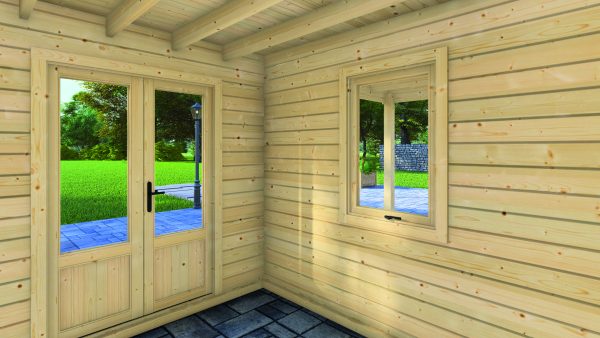 Aktionsgartenhaus Valen 295x595 cm nordische Fichte naturbelassen ohne Fußboden, ohne Dachpappe – Bild 2