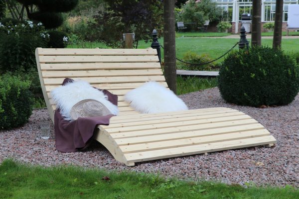 Stora Gartenliege Fichte naturbelassen 181 x 130 x 77 cm, kartonverpackt VE = 010