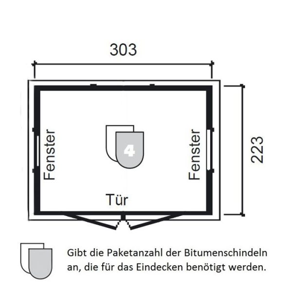 JODA Gerätehaus Nordic 30/23 KDI - kesseldruckimprägniert – Bild 2