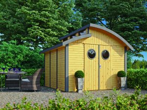 Joda Gerätehaus Nautic 30/30 Eiche RAL 1028 / Anthrazit RAL 7016 VE = 000