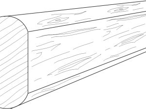 Koppelriegel 5x10 cm Lärche natur 6,00 m Kanten gerundet, Seiten egalisiert VE = 100
