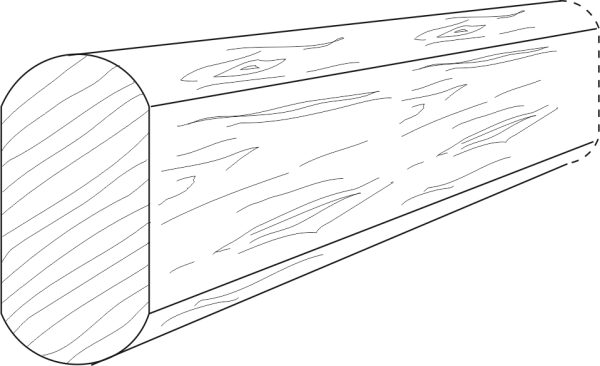 Koppelriegel 5x10 cm Lärche natur 6,00 m Kanten gerundet, Seiten egalisiert VE = 100