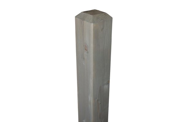 90x90 mm Leimholzpf. Fichte Grau 1,20 m, Pyramidenstumpf VE = 050