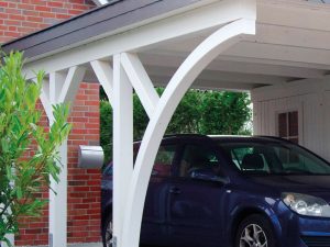JODA Carport Pfostenbogen 11x11 r=200 cm Select-Serie, verstärkter Sattelbalken Carportlänge K, einseitig