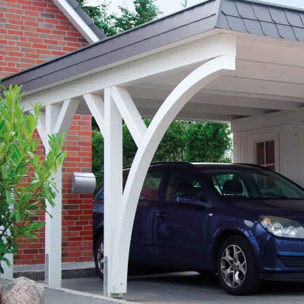 JODA Carport Pfostenbogen 11x11 r=200 cm Select-Serie, verstärkter Sattelbalken Carportlänge K, einseitig