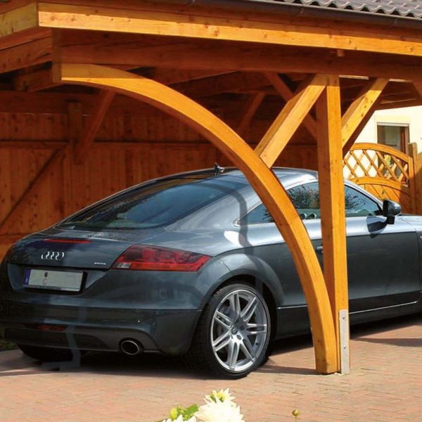 JODA Carport Pfostenbogen 11x11 r=200 cm Classic-Serie, verstärkter Sattelbalken Carportlänge K, einseitig – Bild 2