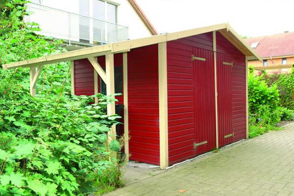 Joda Gerätehaus Nordic 30/23 Rot RAL 3011 / Weiß RAL 9016 VE = 000 – Bild 2