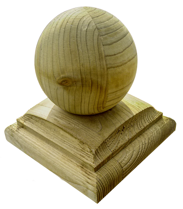 Leimholzkugel m. profilierter Abdeckpl. für 120 x 120 mm Pfosten KDI grün VE = 020