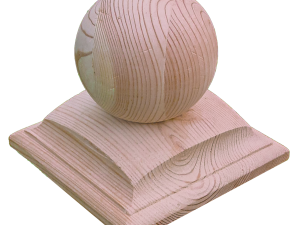 Leimholzkugel m. profilierter Abdeckpl. für 120 x 120 mm Pfosten Lärche natur VE = 020