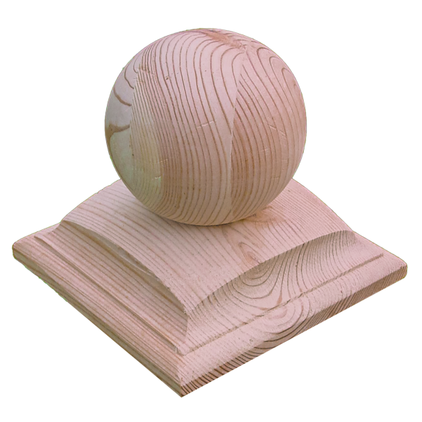 Leimholzkugel m. profilierter Abdeckpl. für 120 x 120 mm Pfosten Lärche natur VE = 020