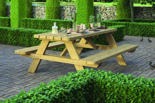 Picknicktisch Weser, natur 180 x 165 cm, Tischhöhe: 70 cm VE = 006 – Bild 2