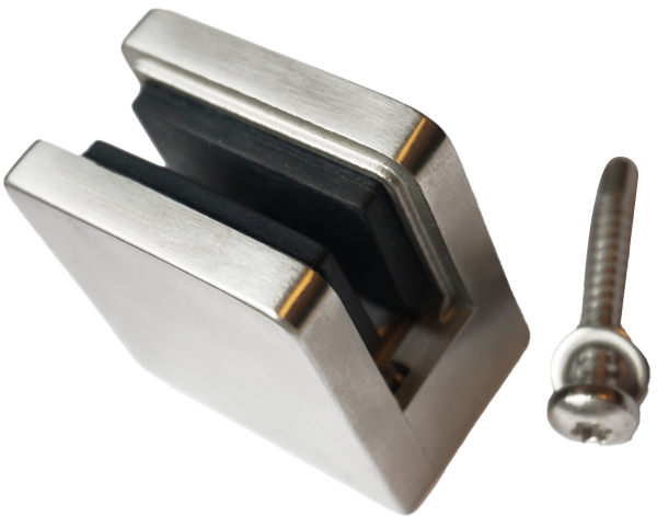 HPL-Halter aus Edelstahl 45x45 mm Set á 6 St. inkl. Edelstahl Schrauben VE = 000