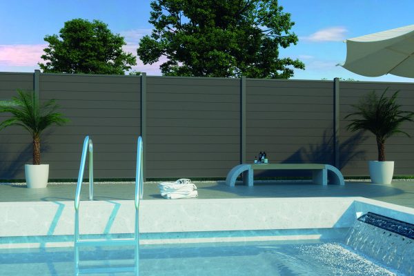 Kingston cWPC Systemzaun Anthrazit One (12 St./147 mm), inkl. Alu-Leisten VE = 000, 178 x 183 cm (B x H) – Bild 3