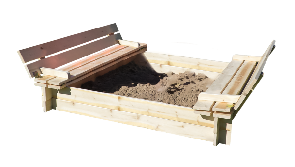 Sandkiste "Annika" Fichte naturbelassen 120 x 120 x 20 cm, kartonverpackt VE = 020