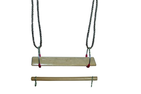 Turngeräte-Set, Hartholz Turnringe, Trapez und Schaukelbrett VE = 010