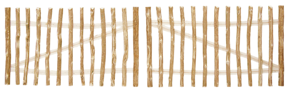 Haselnuss Doppeltor Lattenabstand 3-4 cm 300 x 50 cm, inkl. Beschlag VE = 003