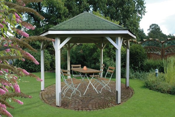 Pavillon 6-Eck Modena 1 300 cm inkl. Dachpappe – Bild 2