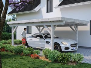 Joda Spax® Carport Heide Holzblende Flachdach Master DAM 420x600 cm mit EPDM-Folie